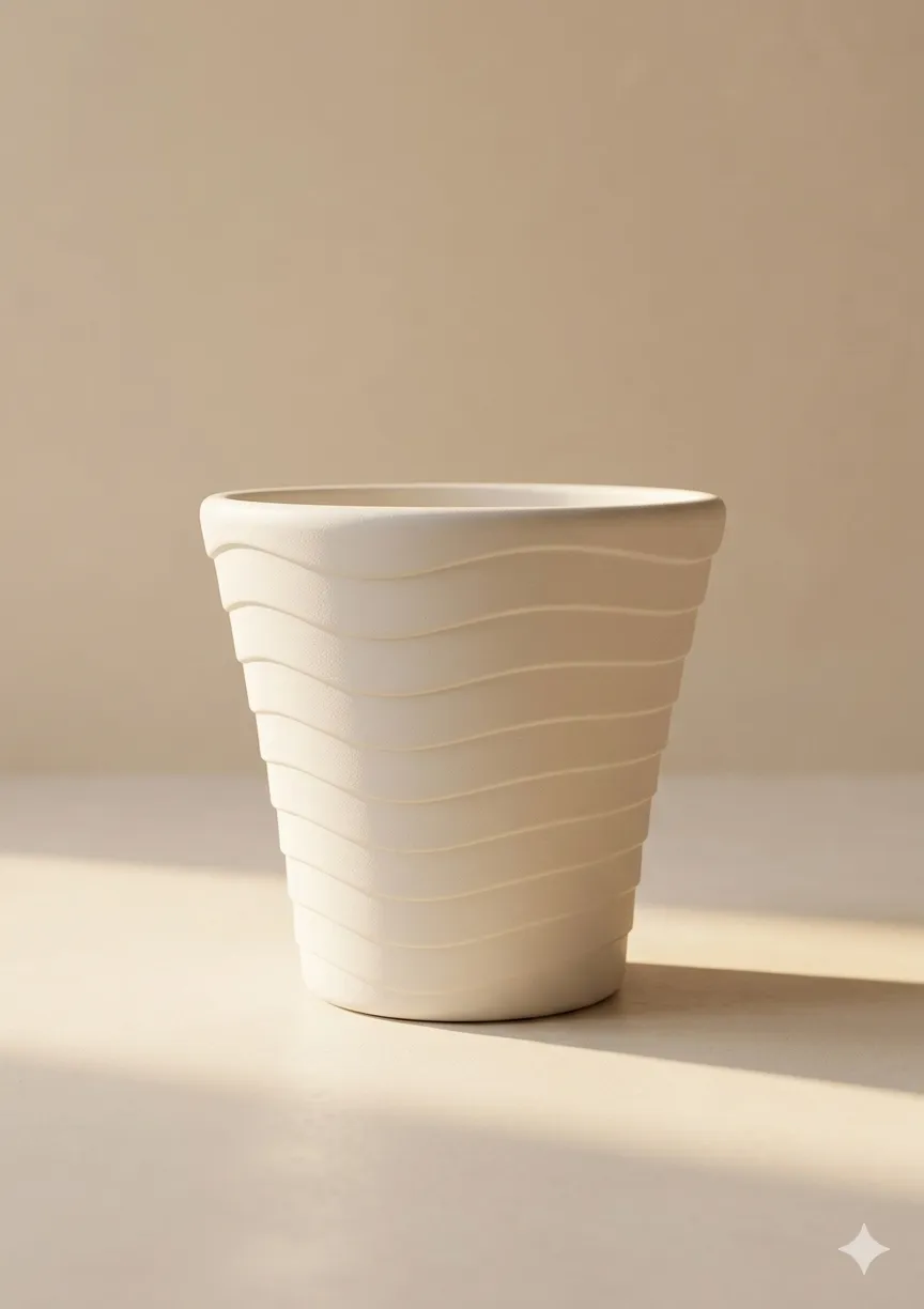 11 inch Pot | Moonlight White Elevate Premium Plastic Planter- Premium Highly Durable Big Pot Plant Container Gamla for Indoor Home Decor & Outdoor Balcony Garden