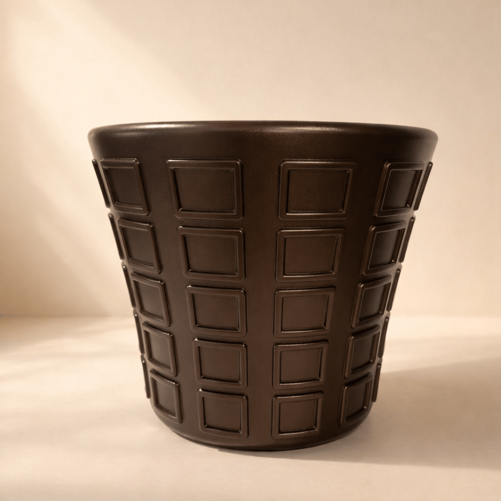 12 inch Pot | Copper Brown Matrix Premium Plastic Planter- Premium Highly Durable Big Pot Plant Container Gamla for Indoor Home Decor & Outdoor Balcony Garden
