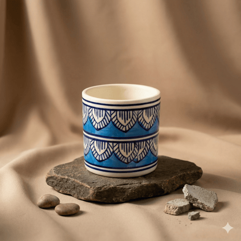 4 Inch Ceramic Pot | Heritage Sky Stem Pipe Ceramic Planter