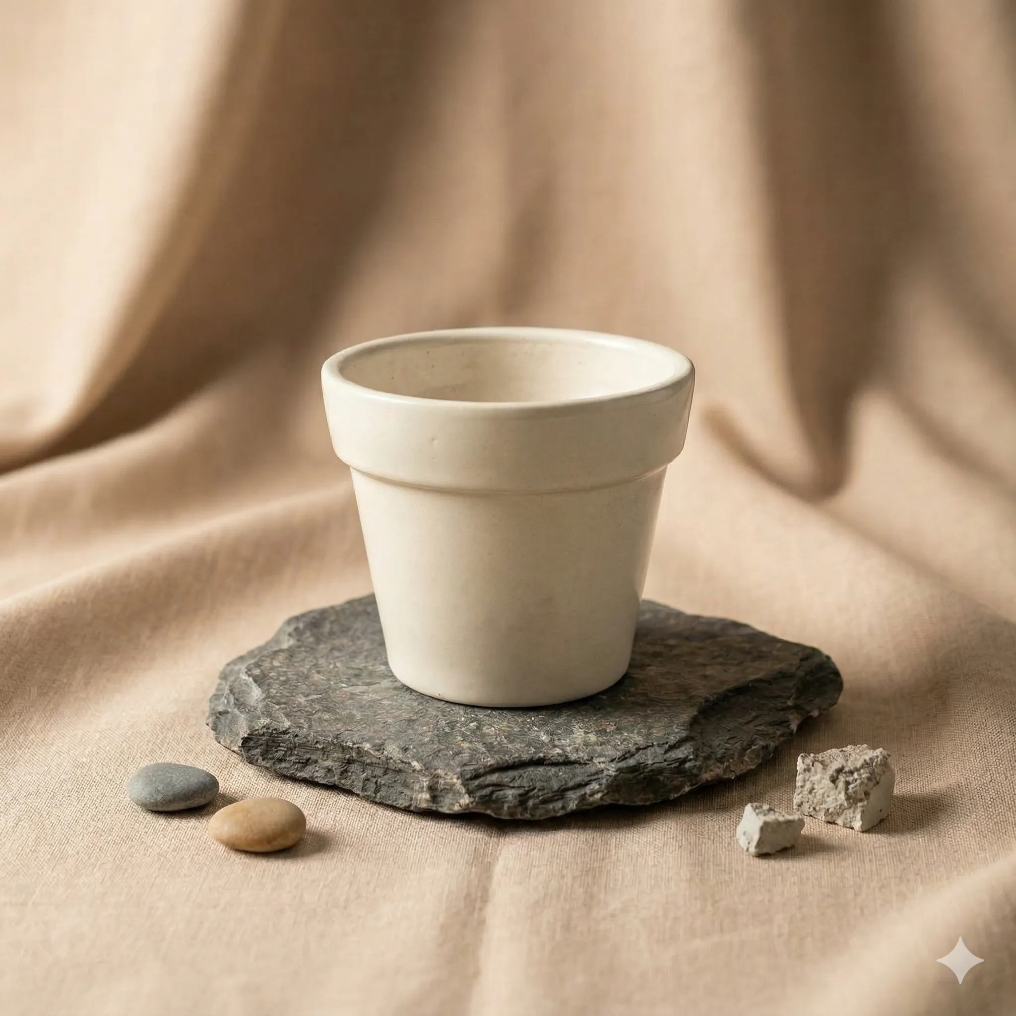 5 Inch Ceramic Pot | Pearl Glossy Ashwani Collar Ceramic Planter