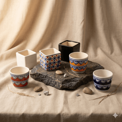 Assorted Set of 6 Ceramic Pot