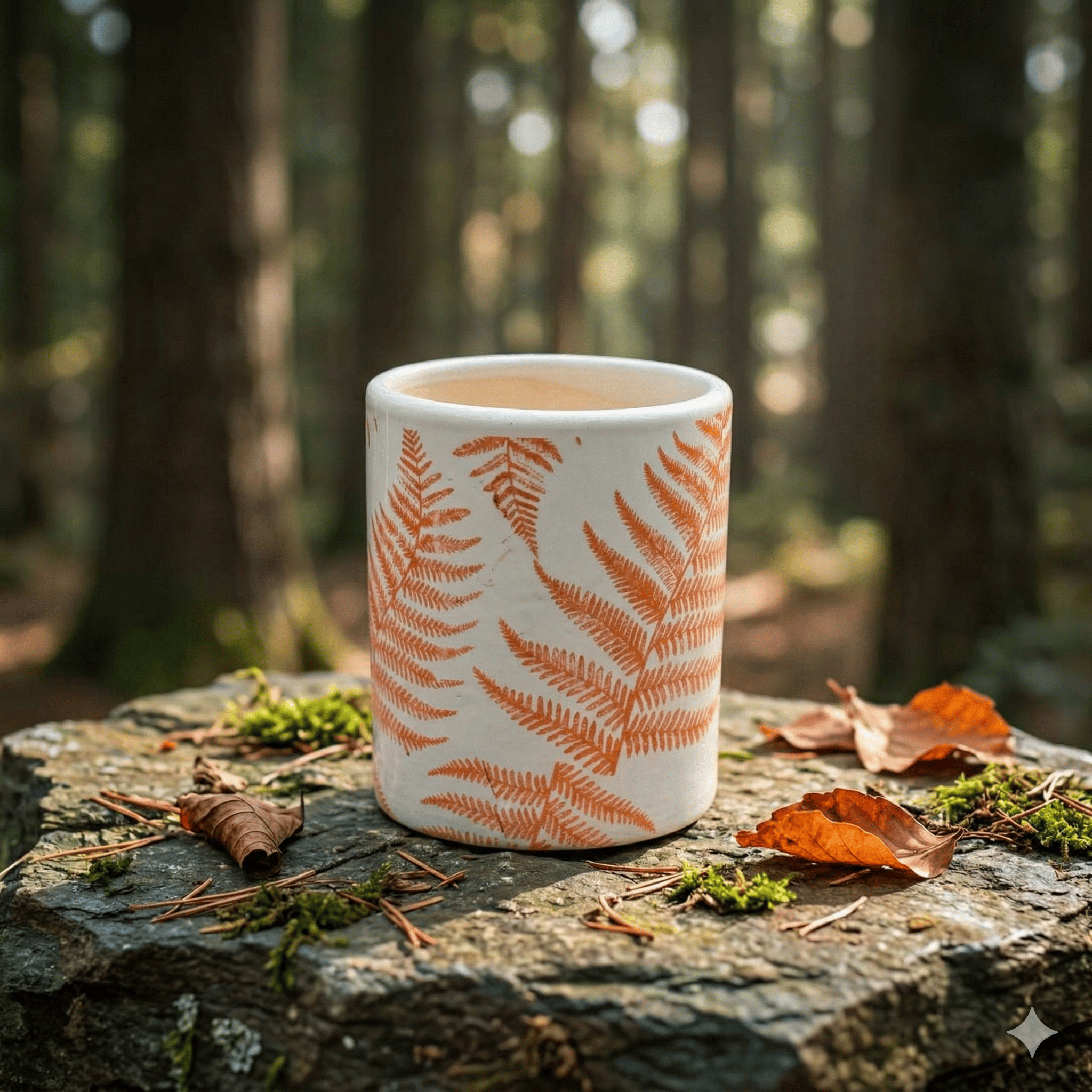 4 Inch Ceramic Pot | Leaf Sunset Stem Pipe Ceramic Planter