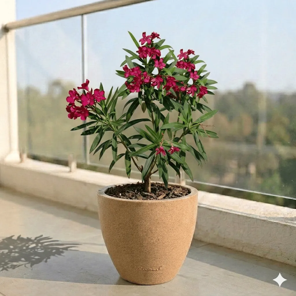 Kaner Red in 10 X 10 Inch Sandstone Premium Convessa Fiberglass Planter