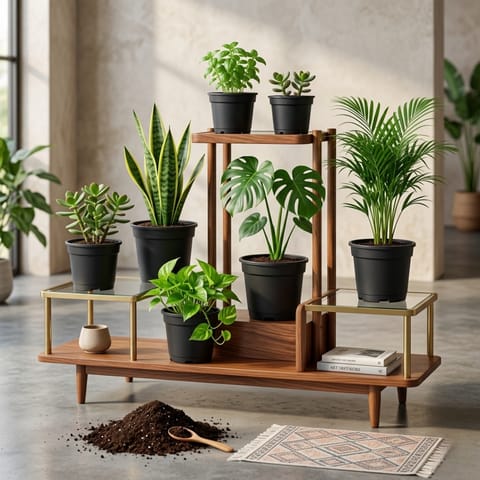 Calm Indoor Plant Combo  | Any 5 Green Plants for a Natural Detox Space in 6 inch Nursery Pots
