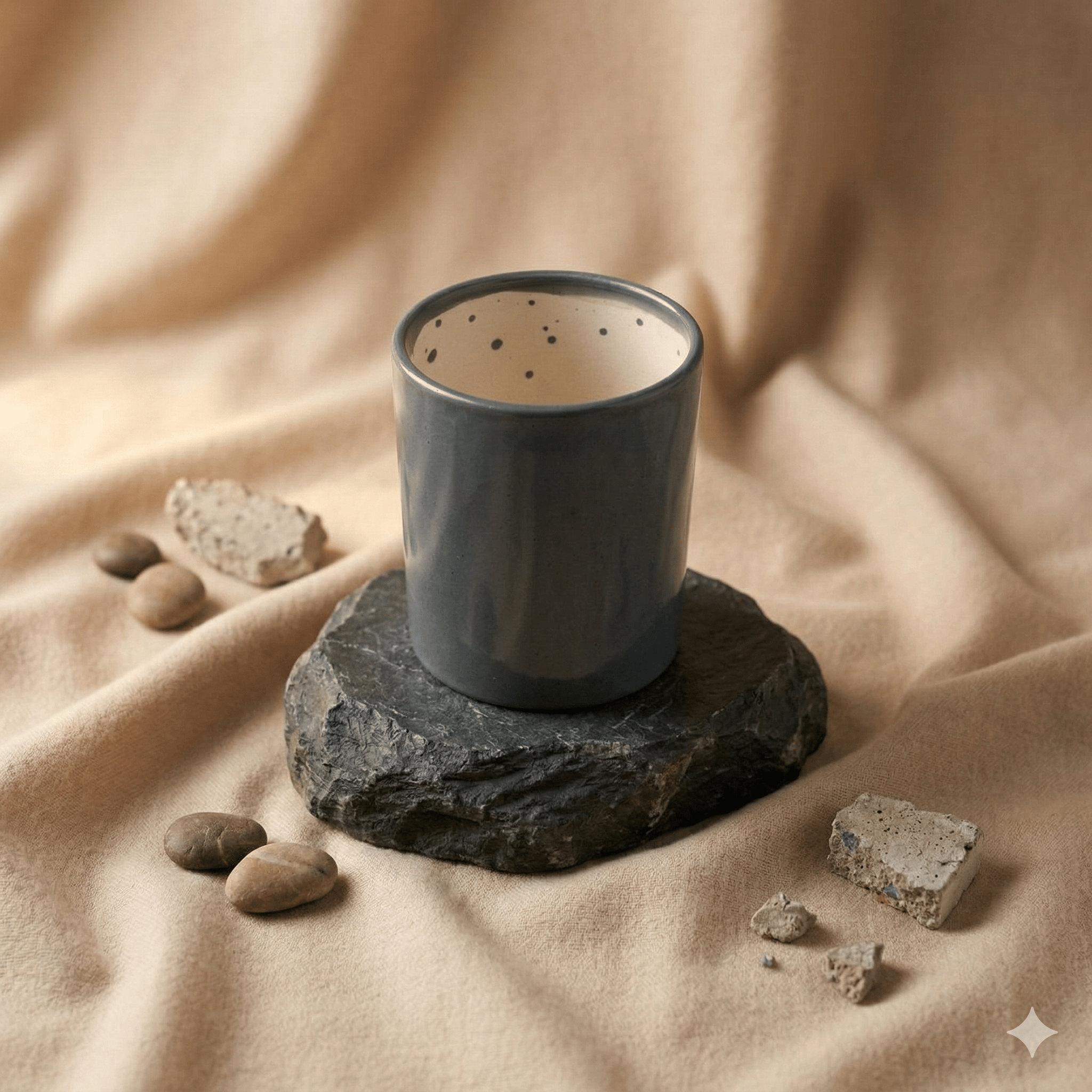 4 Inch Ceramic Pot | Grey Matt Stem Pipe Ceramic Planter