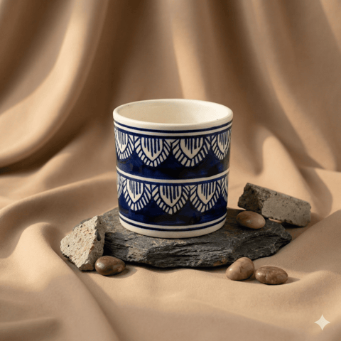 4 Inch Ceramic Pot | Heritage Royal Stem Pipe Ceramic Planter
