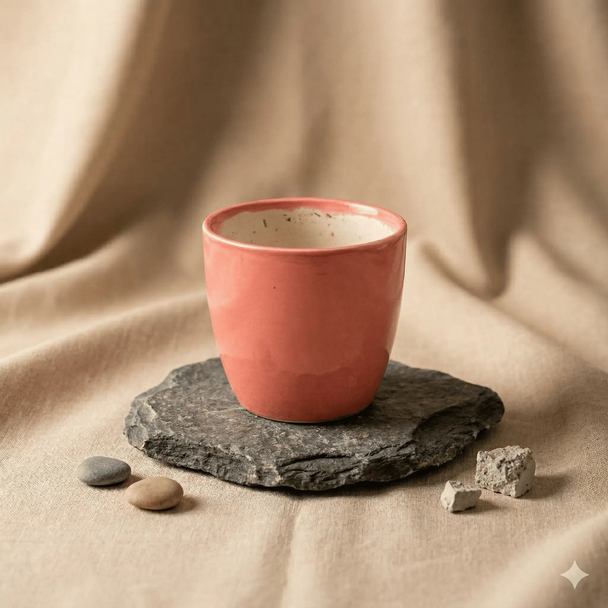 4 Inch Ceramic Pot | Blush Pink Pixel Cup Ceramic Planter