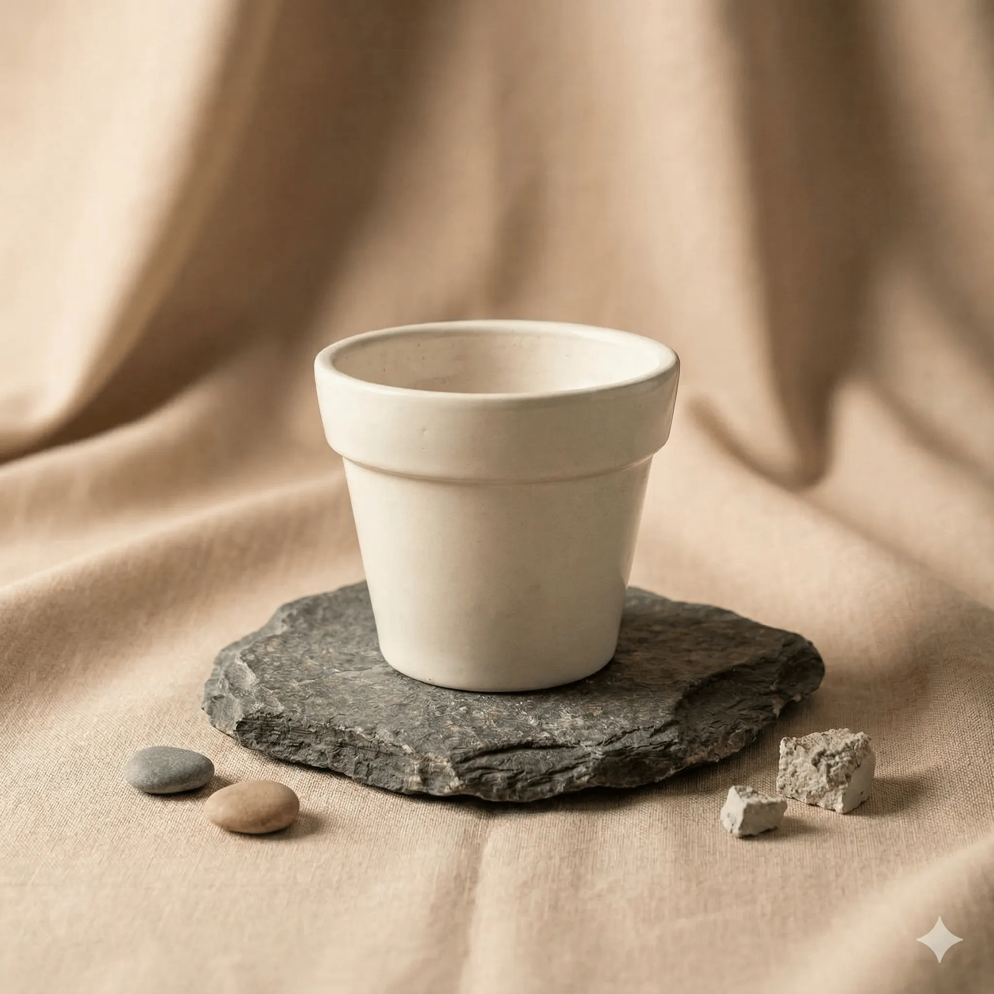 5 Inch Ceramic Pot | Pearl Glossy Ashwani Collar Ceramic Planter