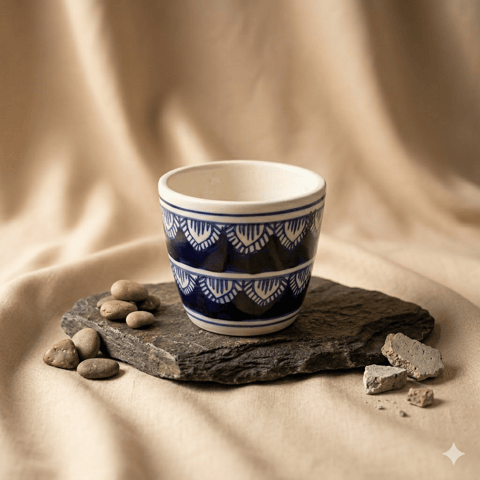 4 Inch Ceramic Pot | Heritage Noir Pixel Cup Ceramic Planter
