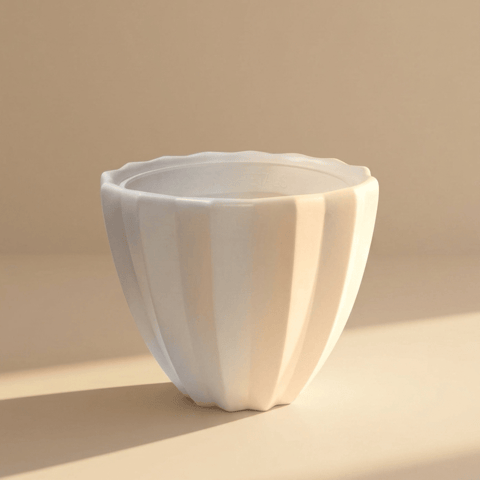 11 inch Pot | Moonlight White Prism Premium Plastic Planter- Premium Highly Durable Big Pot Plant Container Gamla for Indoor Home Decor & Outdoor Balcony Garden