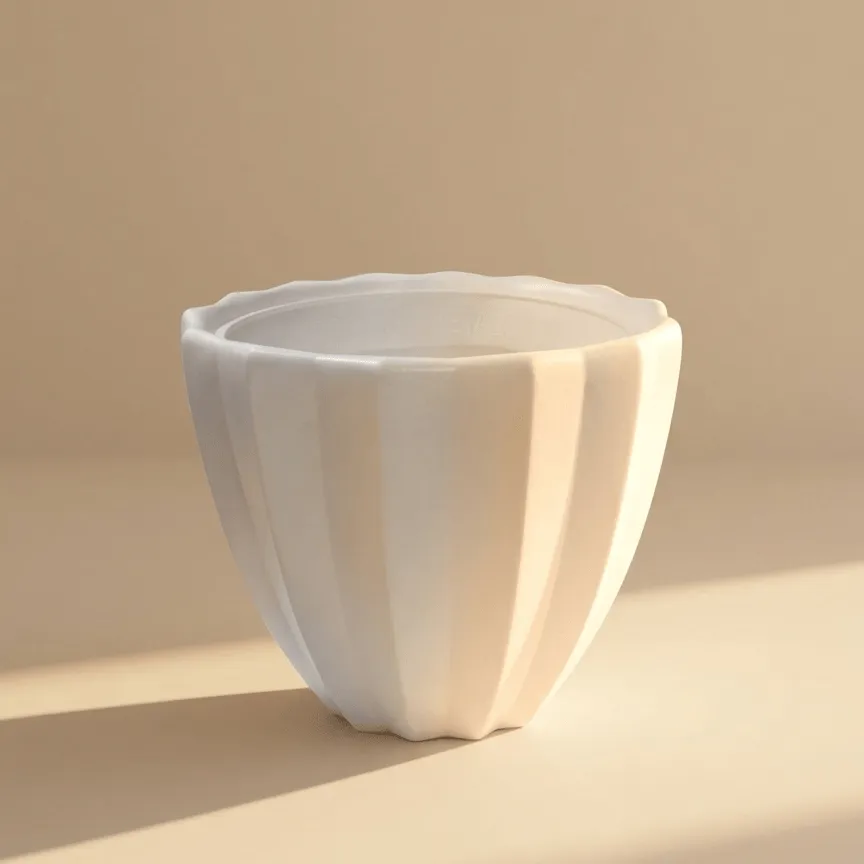 11 inch Pot | Moonlight White Prism Premium Plastic Planter- Premium Highly Durable Big Pot Plant Container Gamla for Indoor Home Decor & Outdoor Balcony Garden