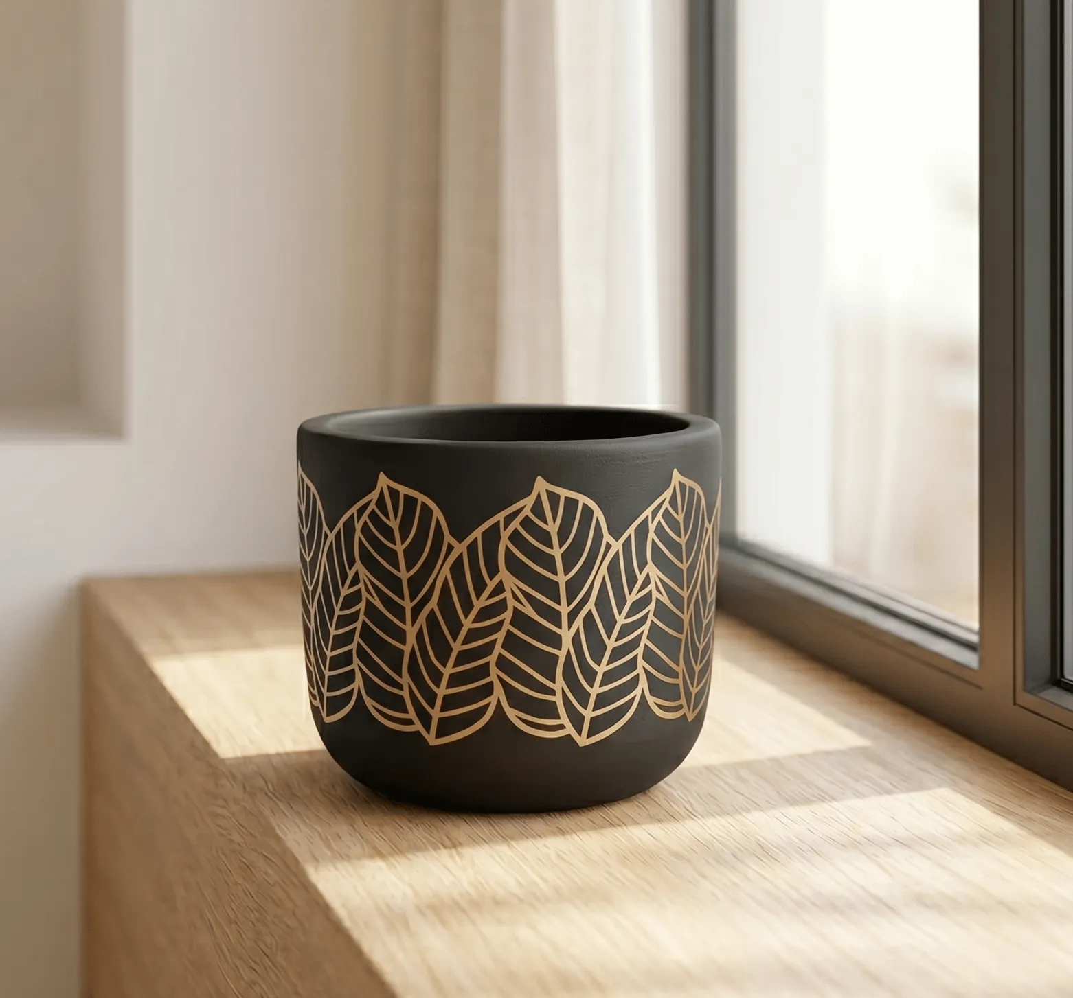 4 Inch Pot | Golden Leaf Premium Clay Terracotta Planter