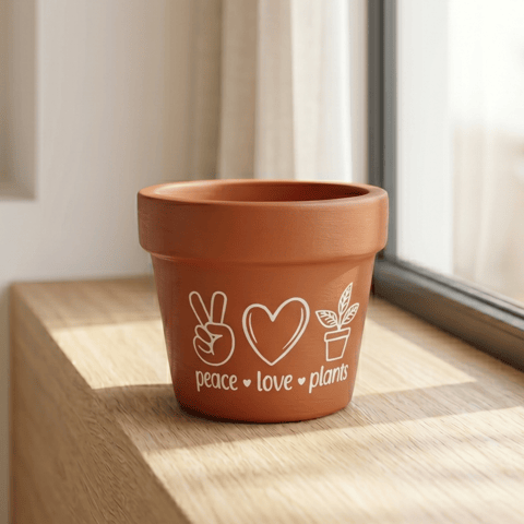 4 Inch Pot | Peace Love Plants Premium Clay Terracotta Planter