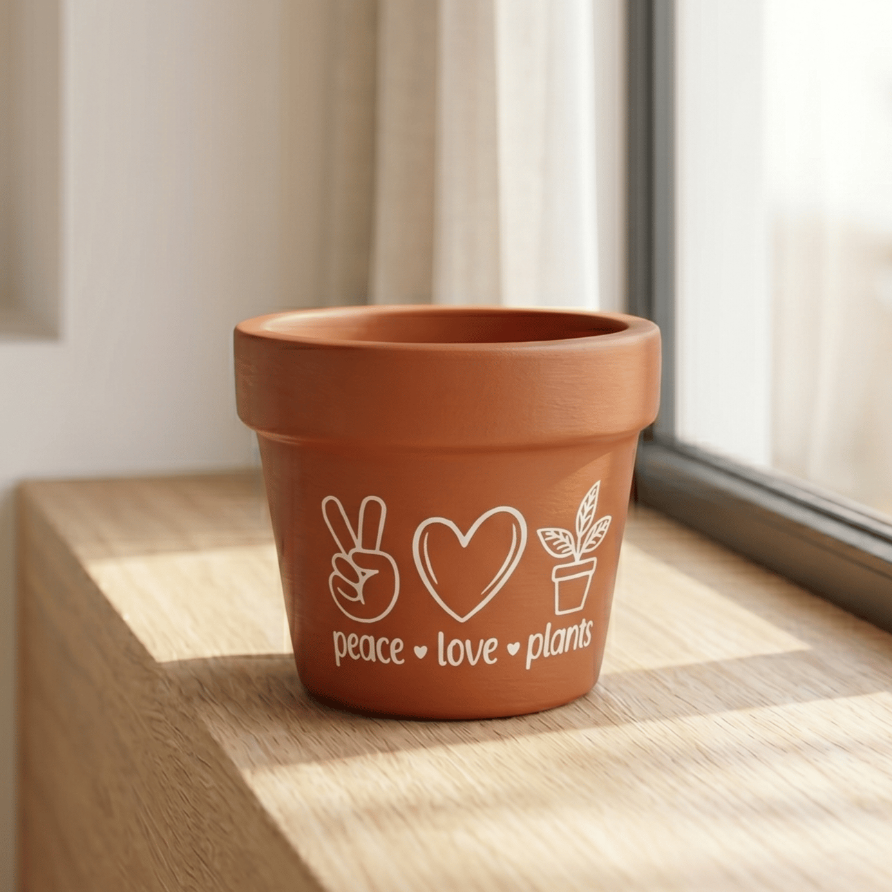 4 Inch Pot | Peace Love Plants Premium Terracotta Planter