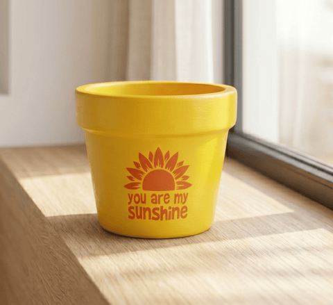 4 Inch Pot | Happy Sunshine Premium Clay Terracotta Planter