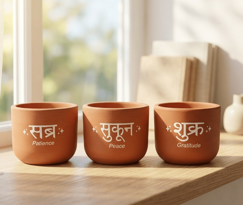 Set of 3 - 4 Inch Pots | Mindful Trio Premium Terracotta Planter