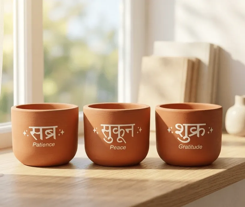 Set of 3 - 4 Inch Pots | Mindful Trio Premium Clay Terracotta Planter