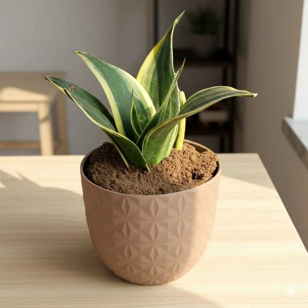 Gift Ready - Snake Golden Dwarf in 4 Inch Mocha Leafora Premium Plastic Planter - with Gift Bag - in Premium Gifting Box