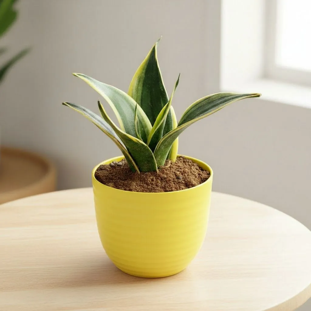 Gift Ready - Snake Golden Dwarf in 4 Inch Yellow Avora Premium Plastic Planter - with Gift Bag - in Premium Gifting Box