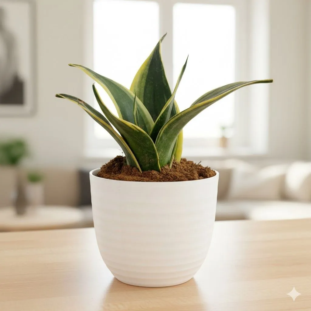 Gift Ready - Snake Golden Dwarf in 4 Inch White Avora Premium Plastic Planter - with Gift Bag - in Premium Gifting Box