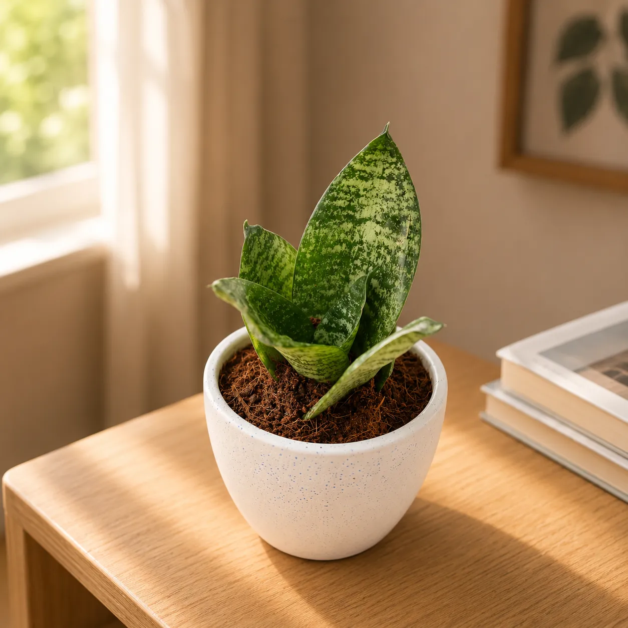 Gift Ready - Snake Green Dwarf in 4 Inch Classy Cup Ceramic Pot (any design, Colour) Wrapped in Lovely Gift Bag For Your Loved Ones