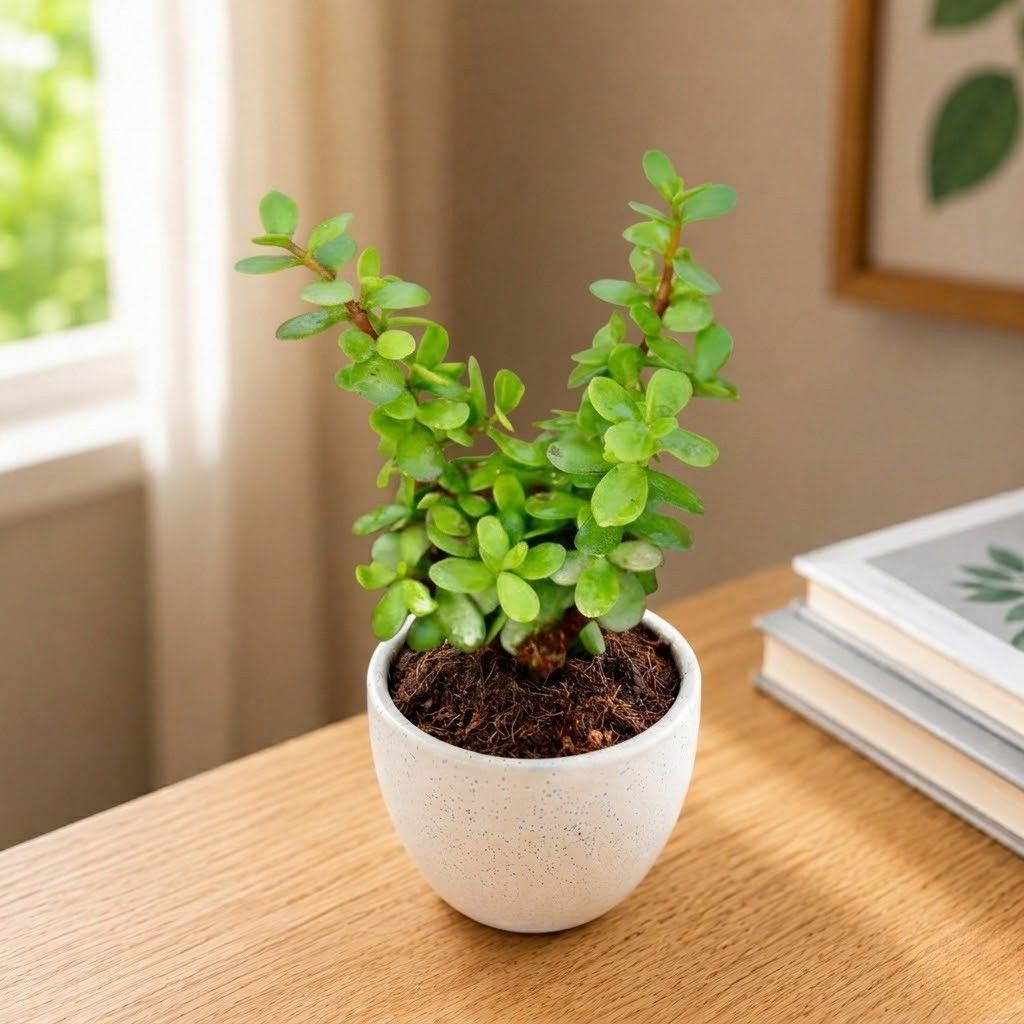 Gift Ready - Jade Bangalorey in 4 Inch Classy White Cup Ceramic Pot Wrapped in Lovely Gift Bag For Your Loved Ones