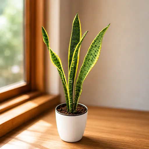Gift Ready - Snake Green (~ 1 Ft) in 5 Inch White Premium Plastic Pot