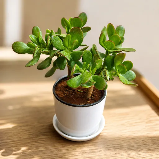 Gift Ready - Crassula Bonsai in 5 Inch White Premium Sphere Plastic Pot with Tray