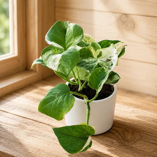 Gift Ready - Money Plant Marble in 4 Inch Classy White Cup Ceramic Pot