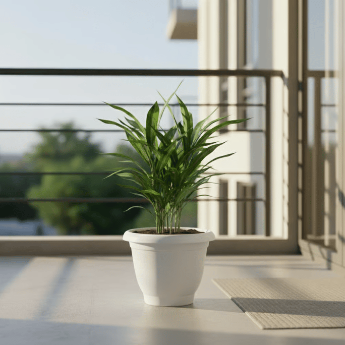 Dracaena Green in 8 Inch Classy White Plastic Pot