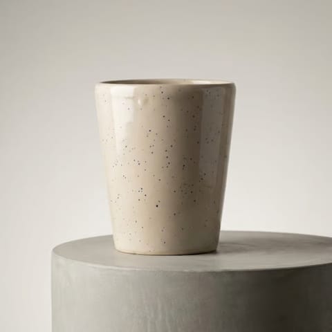 5 Inch White Balti Glass Ceramic Planter - Minimalist Glossy Succulent Pot for Home and Office Decor