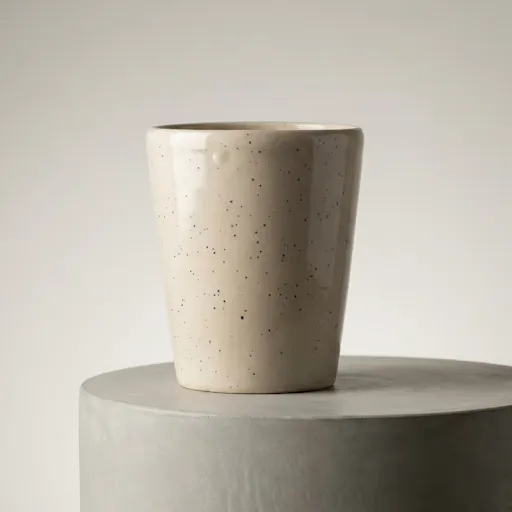 5 Inch White Balti Glass Ceramic Planter - Minimalist Glossy Succulent Pot for Home and Office Decor