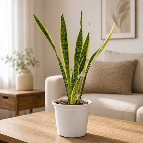 Snake Yellow Long in 8 Inch White Nursery Pot