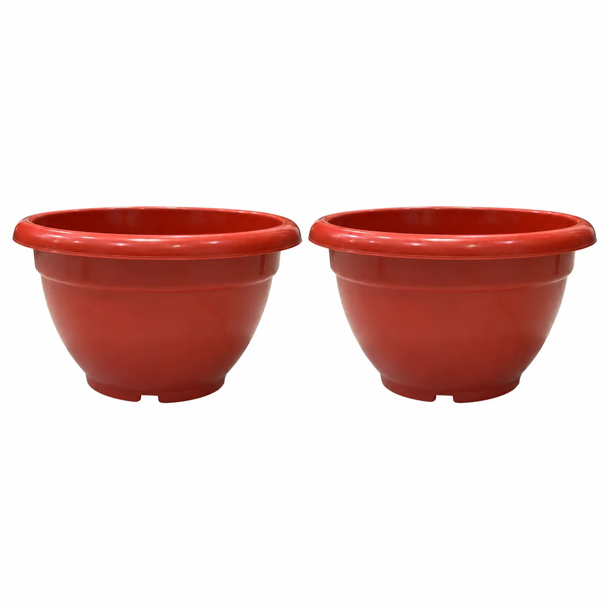 Set of 02 - 13 Inch Terracotta Red Premium Pluto Plastic Planter