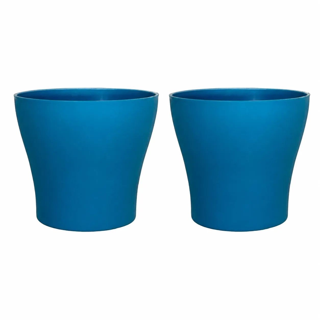 Set of 02 - 4 Inch English Blue Premium Daisy Plastic Planter