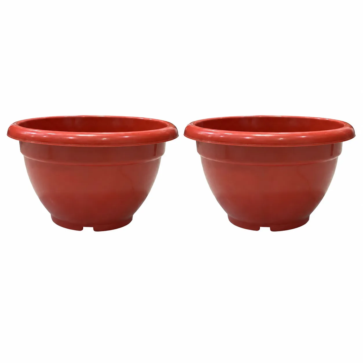 Set of 02 - 11 Inch Terracotta Red Premium Pluto Plastic Planter