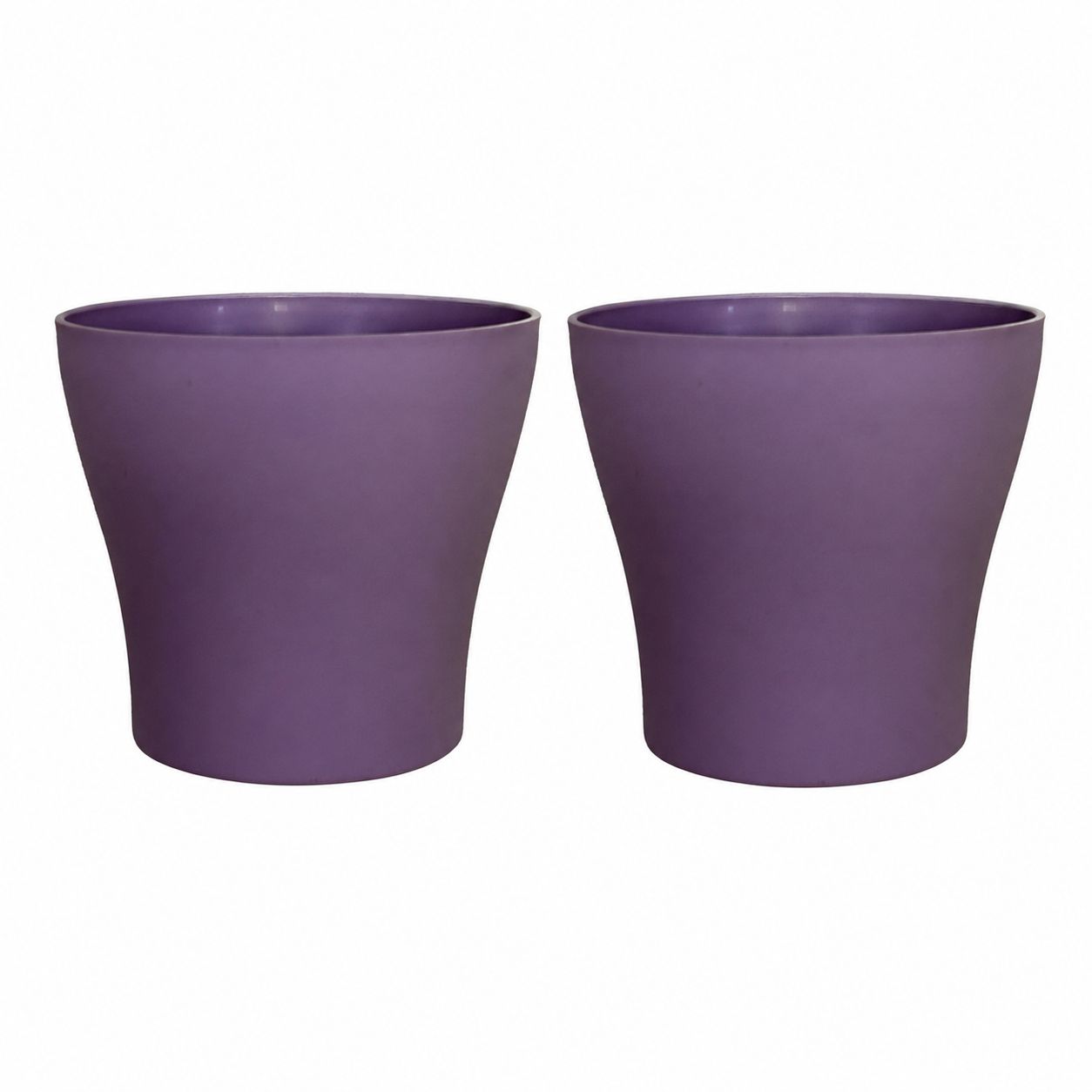 Set of 02 - 4 Inch Purple Premium Daisy Plastic Planter