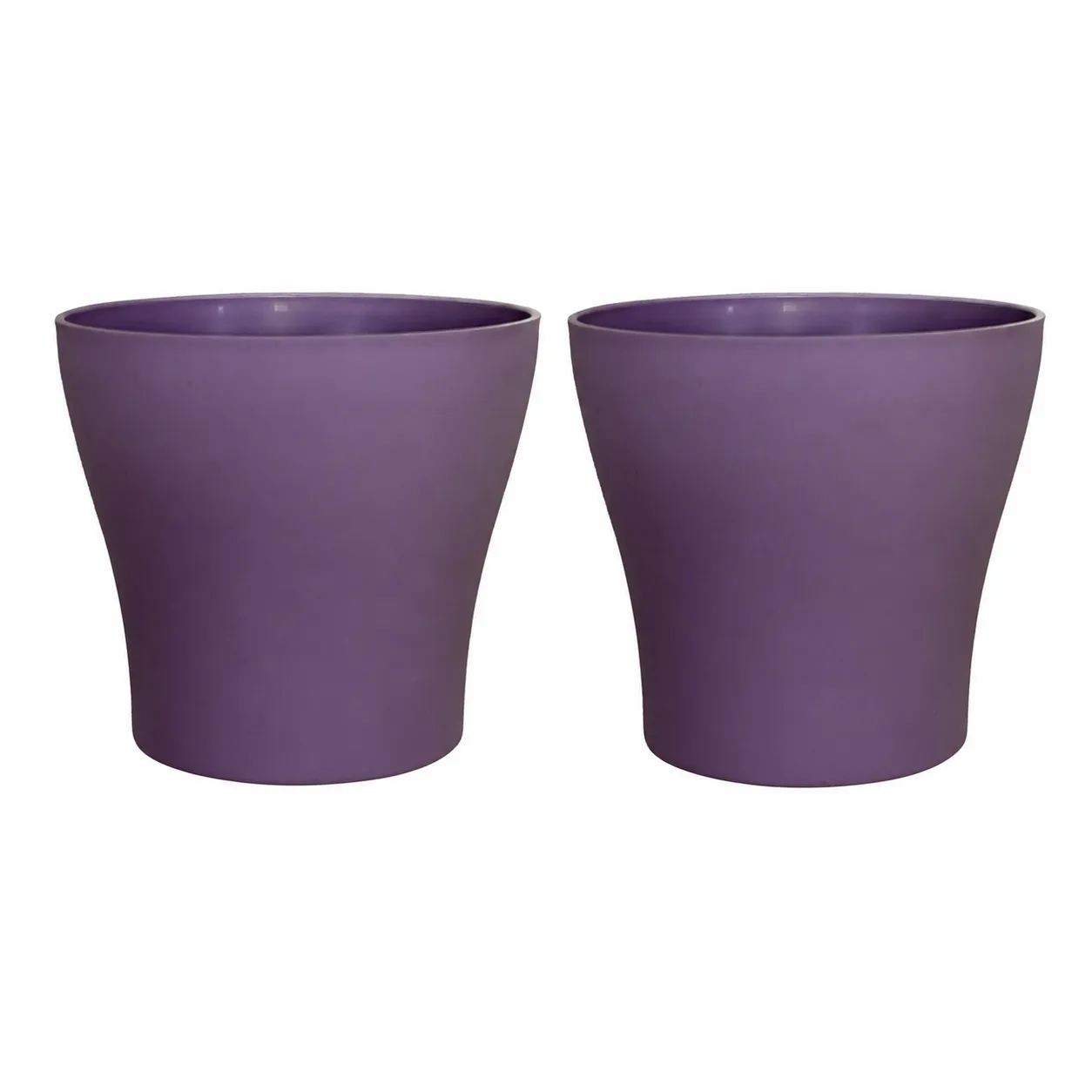 Set of 02 - 4 Inch Purple Premium Daisy Plastic Planter