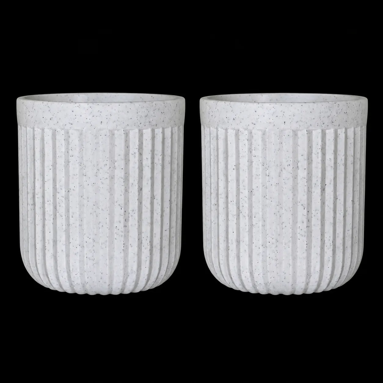 Set of 02 - 6 Inch White Premium Italica Plastic Planter