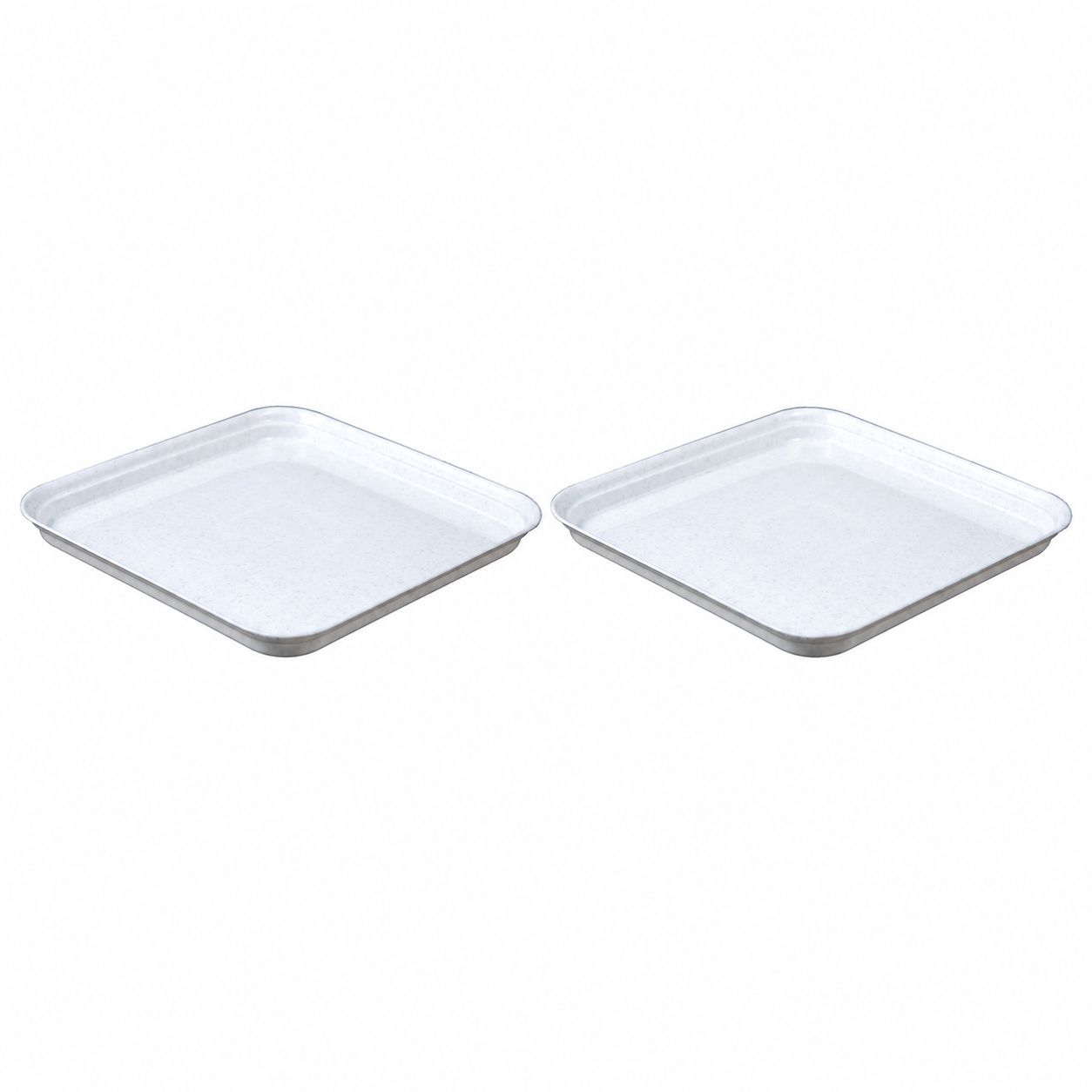 Set of 02 - 3 Inch White Premium Square Tray - To keep under the Pots