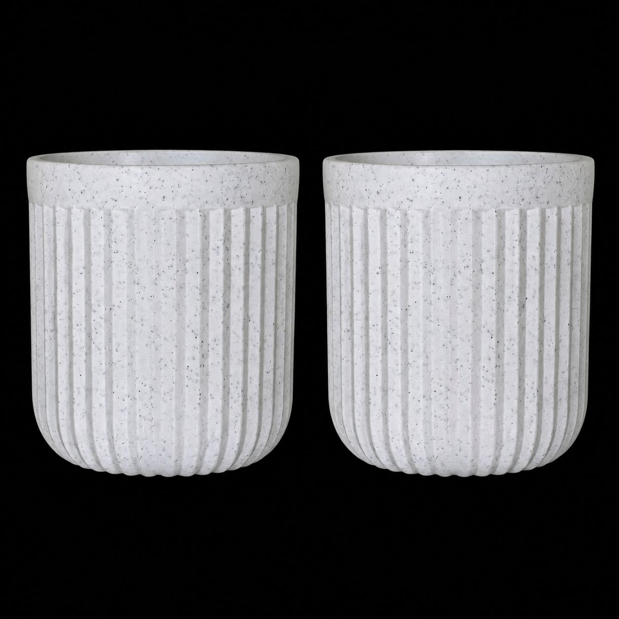Set of 02 - 6 Inch White Premium Italica Plastic Planter
