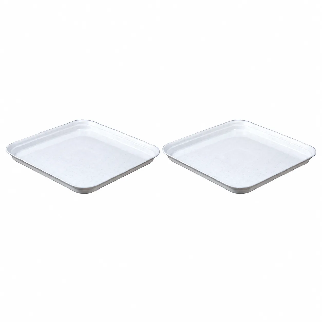 Set of 02 - 3 Inch White Premium Square Tray - To keep under the Pots