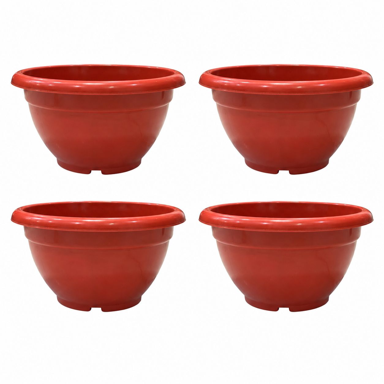 Set of 04 - 13 Inch Terracotta Red Premium Pluto Plastic Planter