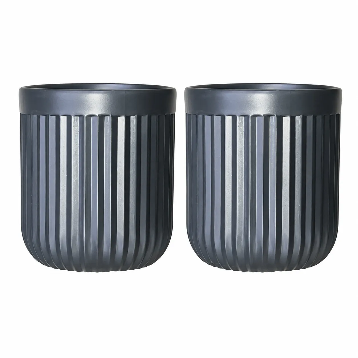 Set of 02 - 6 Inch Grey Premium Italica Plastic Planter