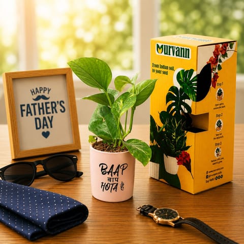 Money Plant Green in 4 Inch Blush Pastel Stem Pipe Ceramic Planter - Father's day Gift
