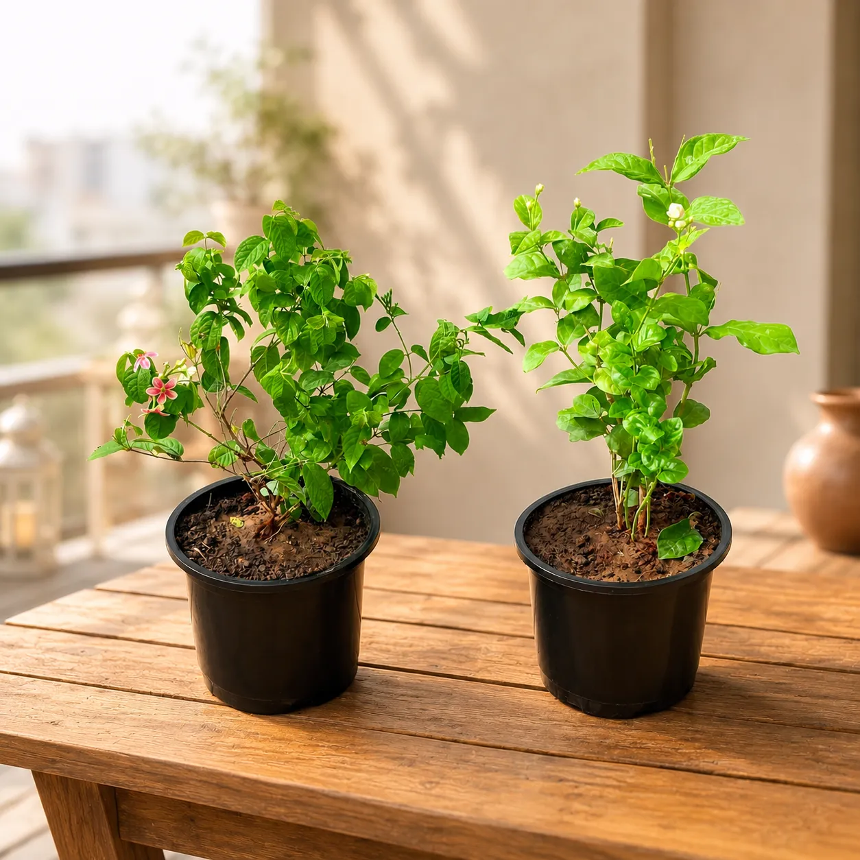 Fragrant Climber Duo - Madhumalti / Rangoon Creeper & Motia Jasmine in 8 inch Nursery Pot