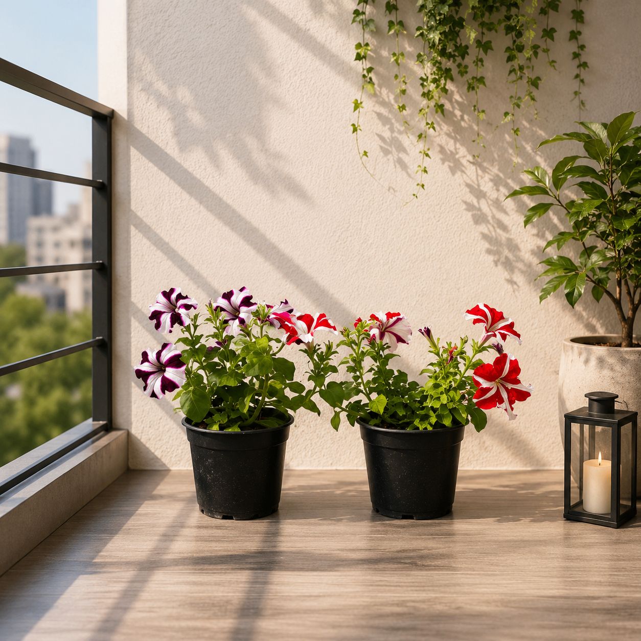 Set of 2 - Petunia (Purple & Red) in 4 Inch Nursery Pot