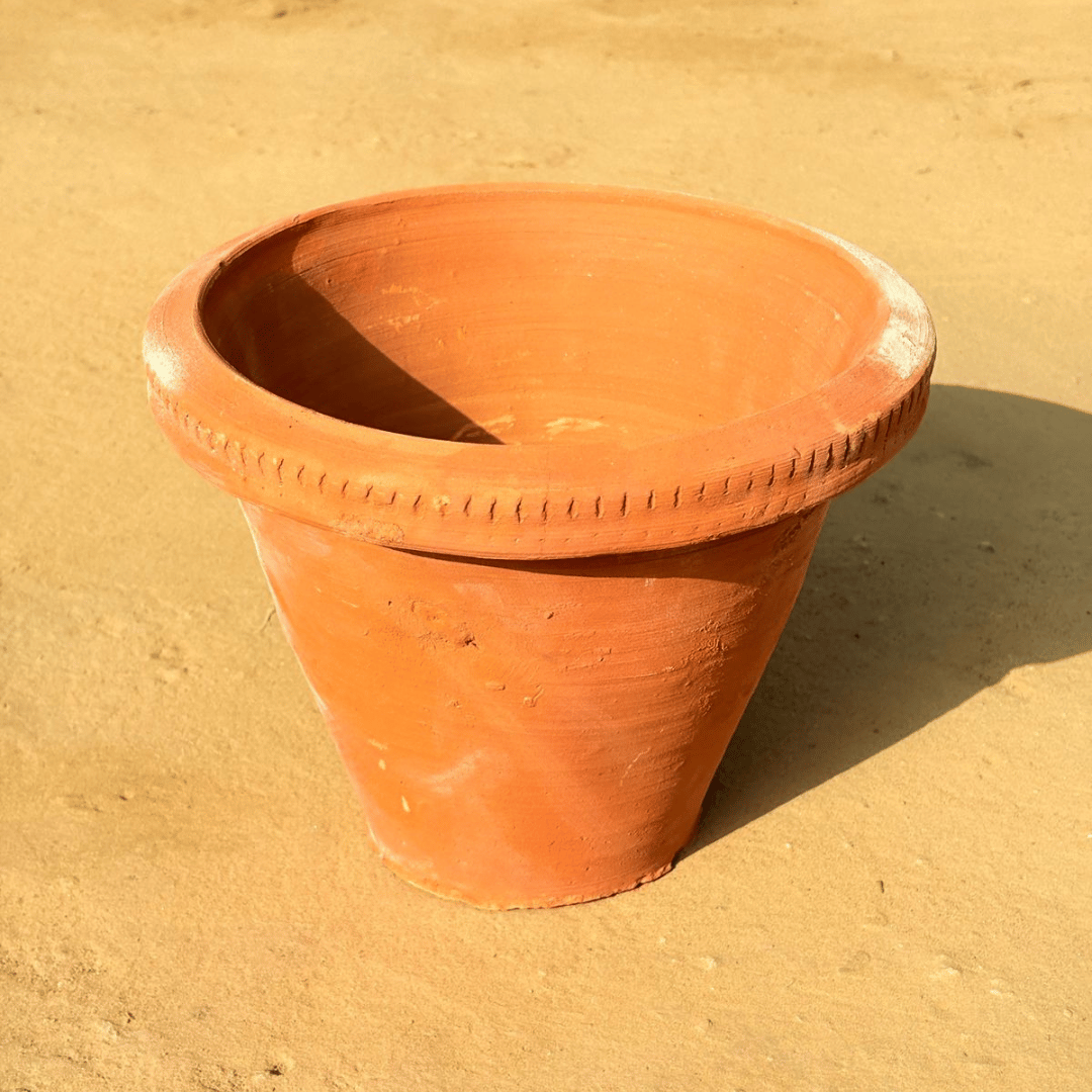 10 Inch Mrittika Terracotta Clay Pot - Handcrafted, Eco-Friendly Planter for Indoor & Outdoor Use