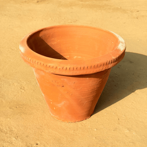 10 Inch Mrittika Terracotta Clay Pot - Handcrafted, Eco-Friendly Planter for Indoor & Outdoor Use