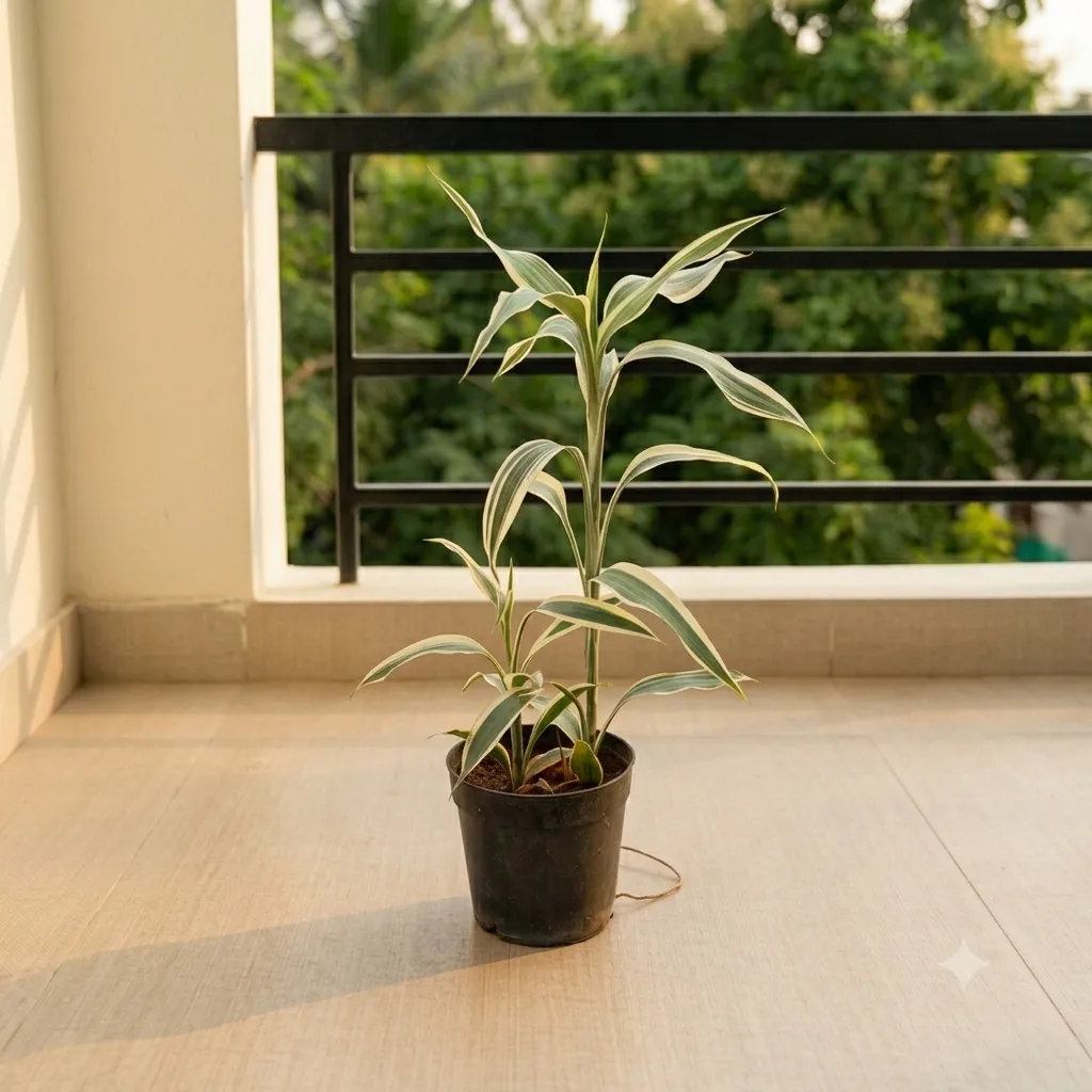 Lucky Bamboo White in 4 Inch Nursery Pot
